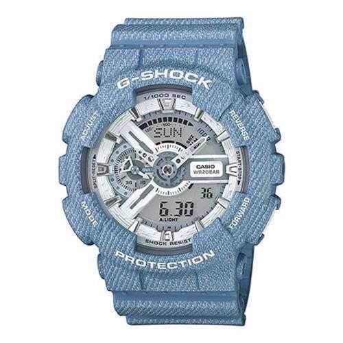 Image of lys jeans blå resin med stål G-Shock quartz multifunktion (5146) Herre ur fra Casio